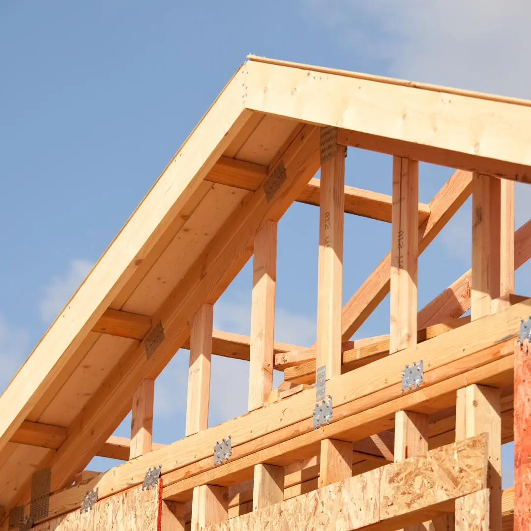 New roof trusses for a home addition