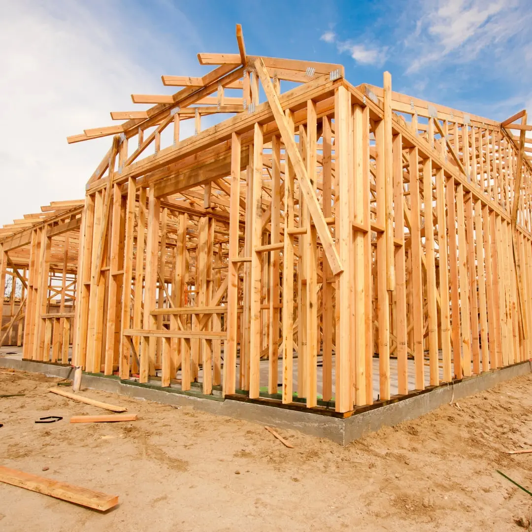 Wood-framed house going up near Zachary, LA